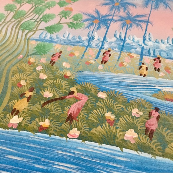 Alix Baptiste Art Haitian Women Harvesting Field Acrylic On Canvas